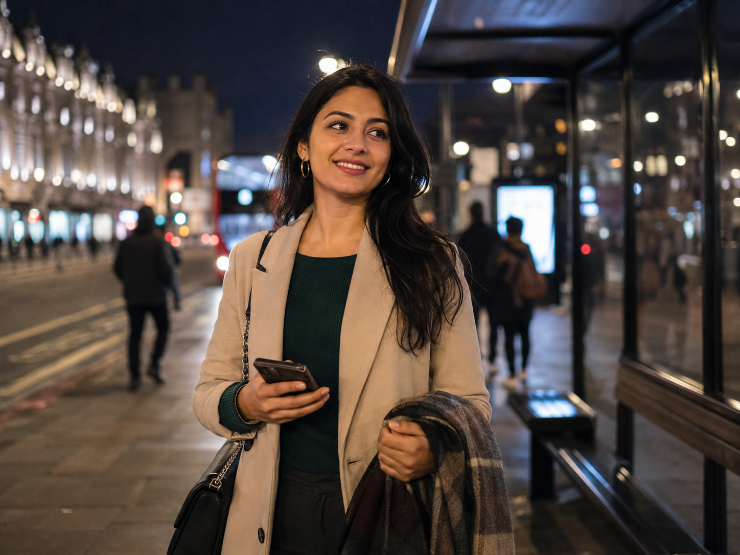 Person travelling home independently after an enjoyable first date